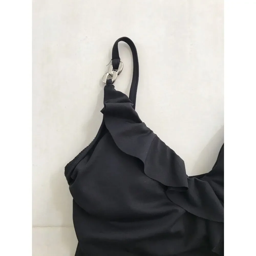 Michael Kors Swim Pleated Padded One Piece Swimsuit